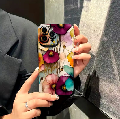 Vintage Floral Pattern Soft TPU Protective Phone Case for iPhone