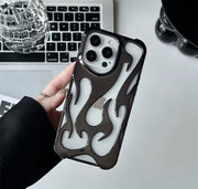 New 3D Flame pattern Hollow Slim Phone Case for iPhone