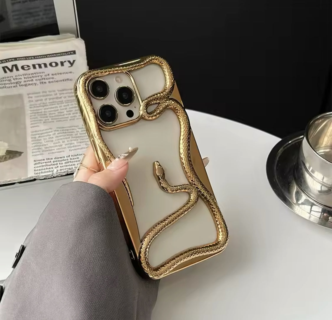 Hollow Snake Plating Phone Case For iPhone