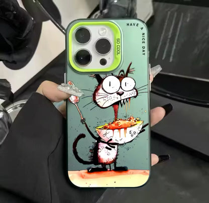 Personalized graffiti Cartoon Cat Phone Case For iPhone