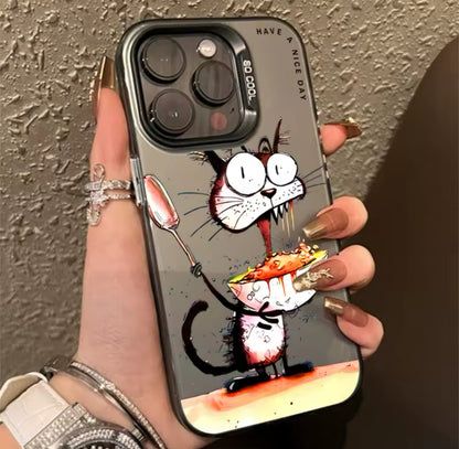 Personalized graffiti Cartoon Cat Phone Case For iPhone