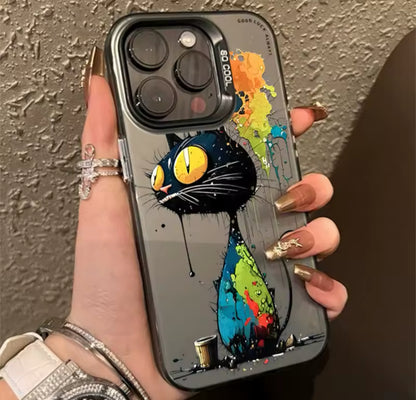 Personalized graffiti Cartoon Cat Phone Case For iPhone