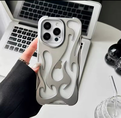 New 3D Flame pattern Hollow Slim Phone Case for iPhone