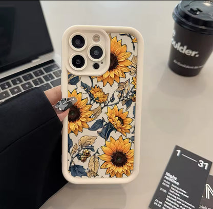 Case For iPhone 16 Cases iPhone 15 Pro Max Case Flower Printed Phone Case