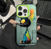 Personalized graffiti Cartoon Cat Phone Case For iPhone