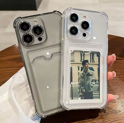 Transparent Card Slot Bag Holder Case For iPhone 16