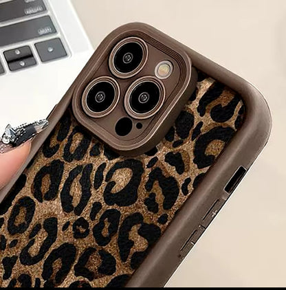 Winter Leopard Print Phone Chain Case For iPhone