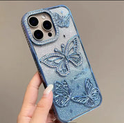 Women Girl's Diamond Butterfly Phone Case for iPhone 16